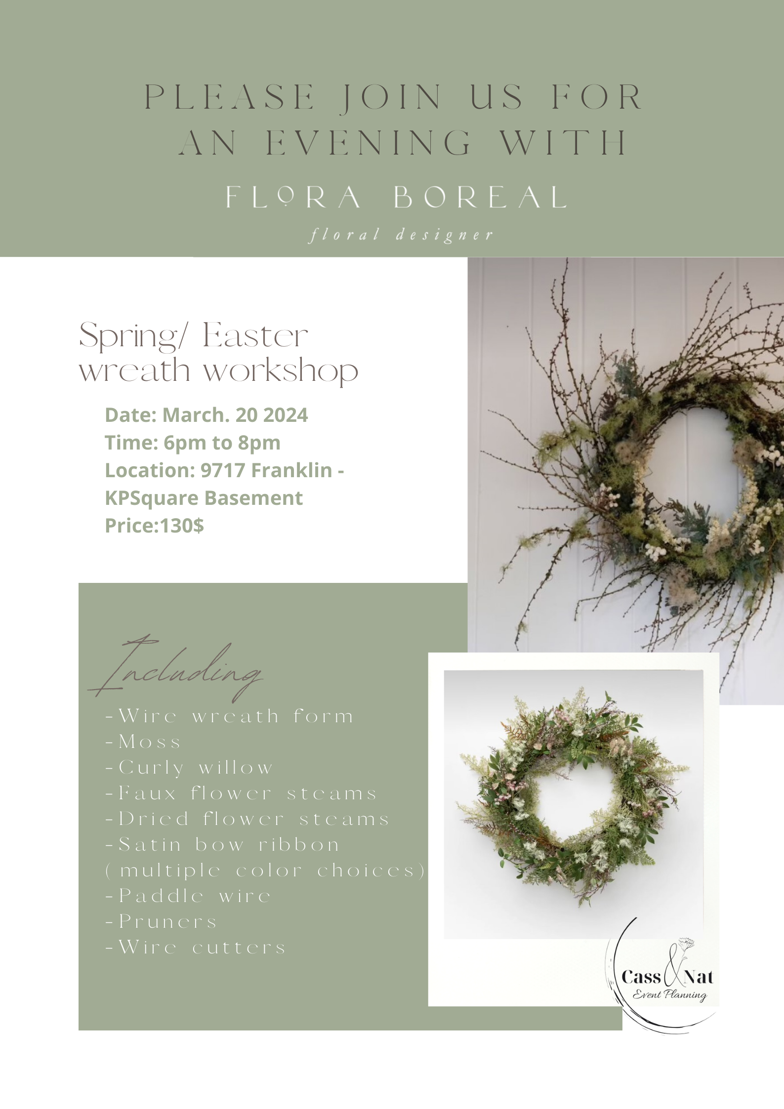 Spring Easter Wreath Workshop MAC Calendar